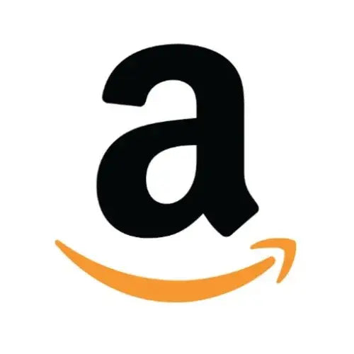 Amazon logo with a black letter 'a' and orange curved line on a white background